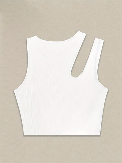 Damen Asymmetrisches Crop Top für Sommer – Modisches Party- und Freizeitoberteil