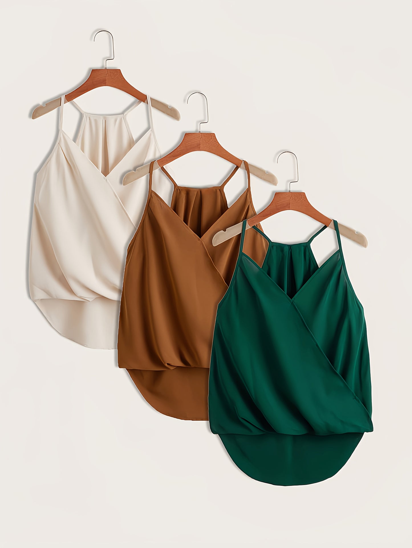 Women's Sleeveless Draped Halter Blouse – Elegant Business and Casual Look