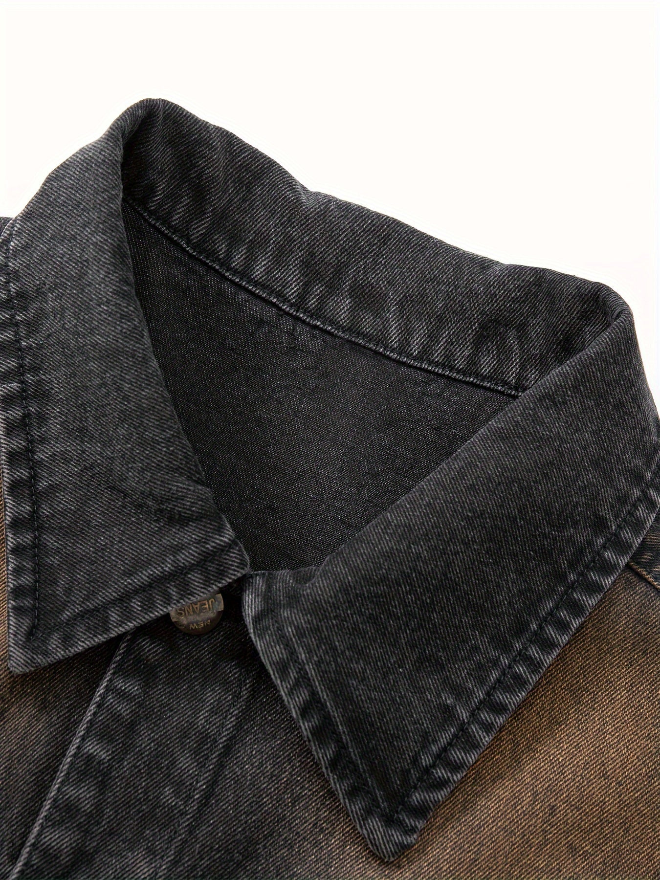 Men's black washed sleeveless denim vest