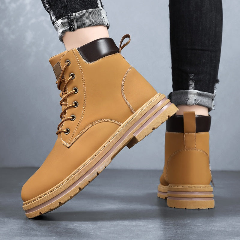 Herren Schnürstiefel Olivgrün mit Profilsohle