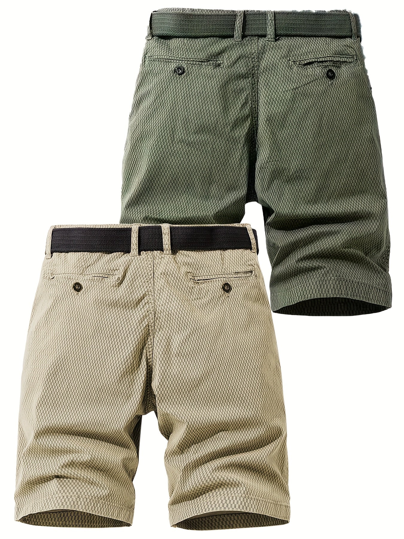 Men's Summer Casual Shorts with Belt – Breathable Regular Fit Bermuda Shorts for Everyday and Outdoor Use