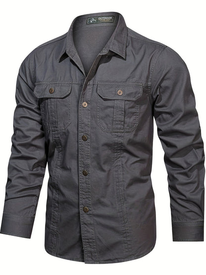 Men's Outdoor Casual Shirt Long Sleeve – Classic Utility Look for Everyday and Adventure