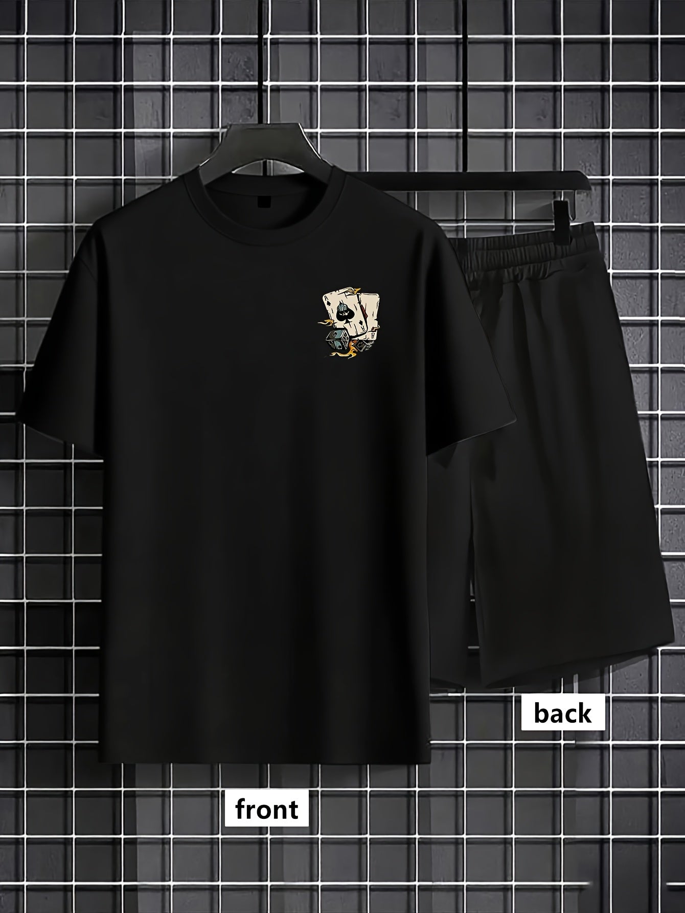 Herren Sommer Freizeit Set – T-Shirt & Shorts mit Kartenmotiv, Lässiger Look für Alltag & Urlaub