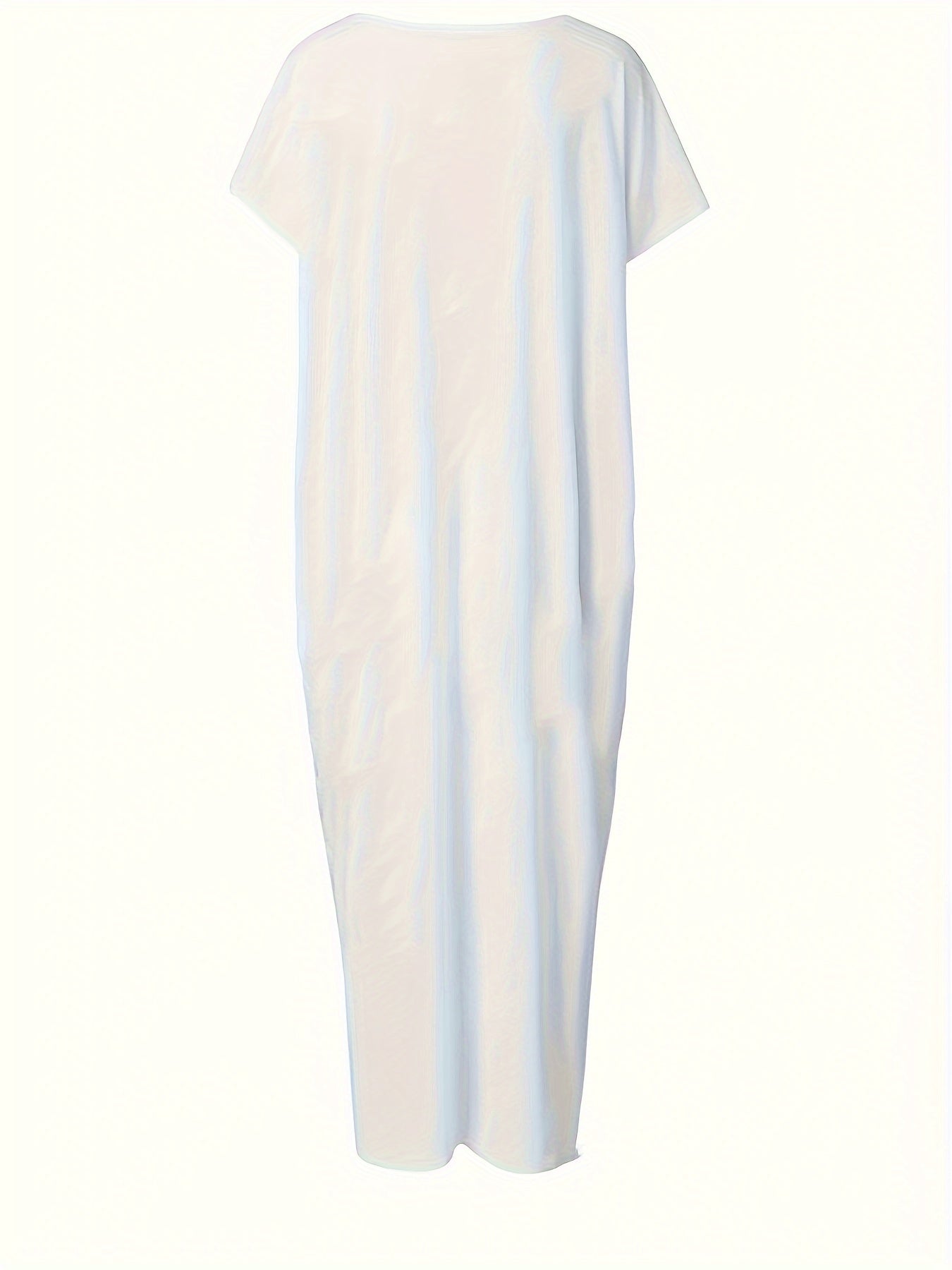 Women's Maxi Dress Loose Casual Summer Leisure Dress with Short Sleeves