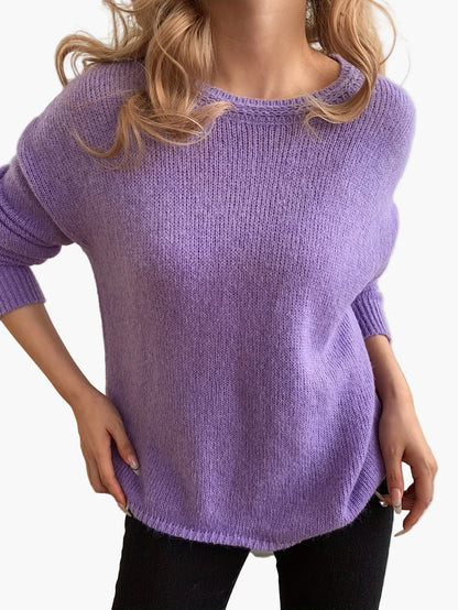 Damen Strickpullover mit Rundhalsausschnitt – Eleganter Freizeit-Look für jede Jahreszeit