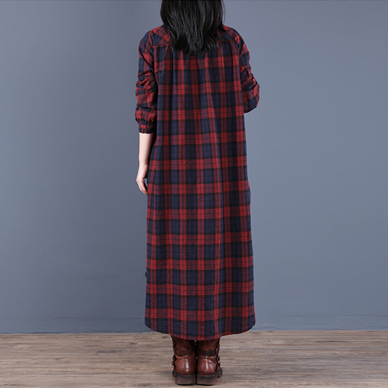 Esme – Cotton lapel dress with long sleeves for girls