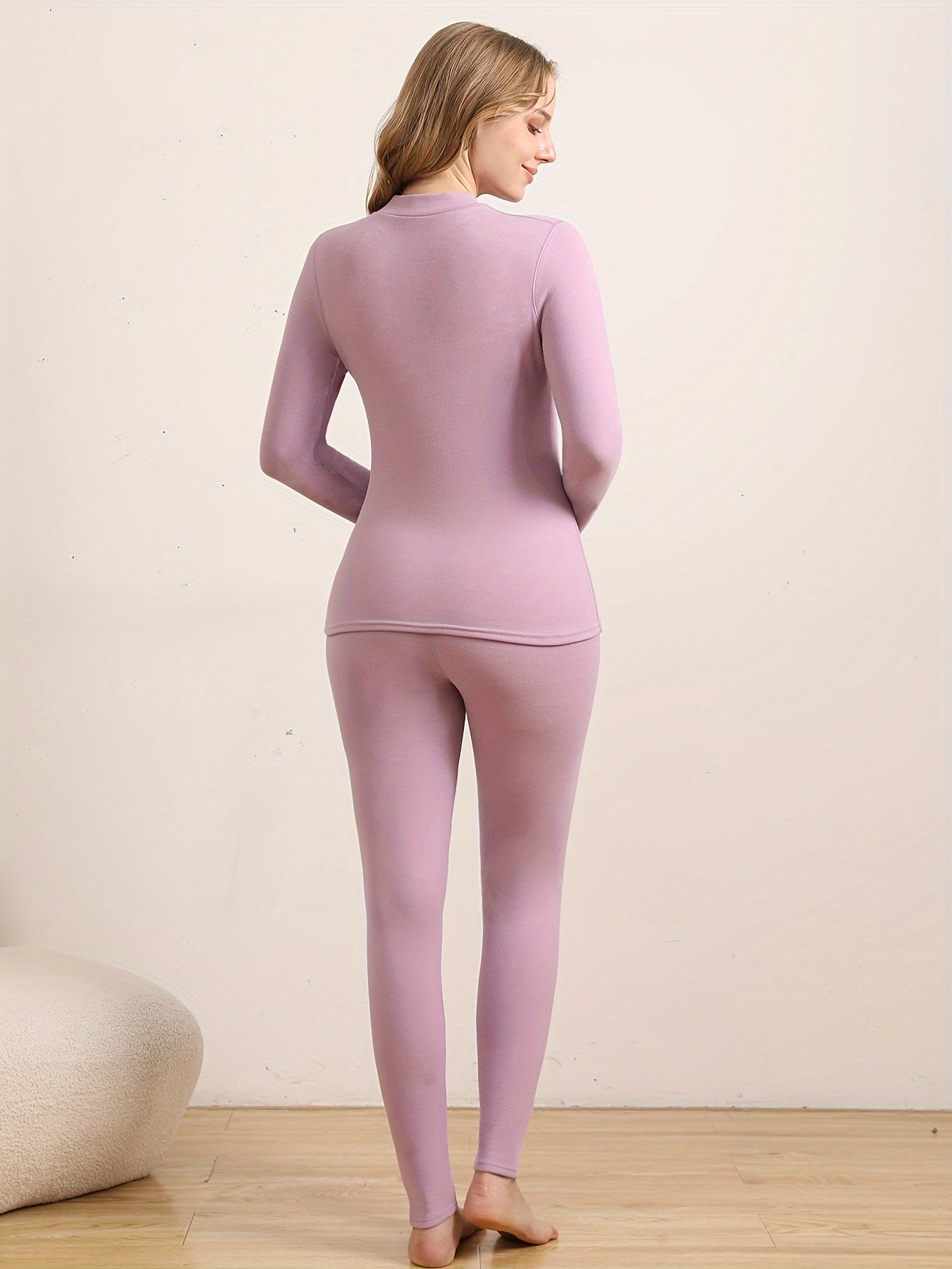 Damen Thermo-Set Warm Gefüttertes Oberteil und Leggings