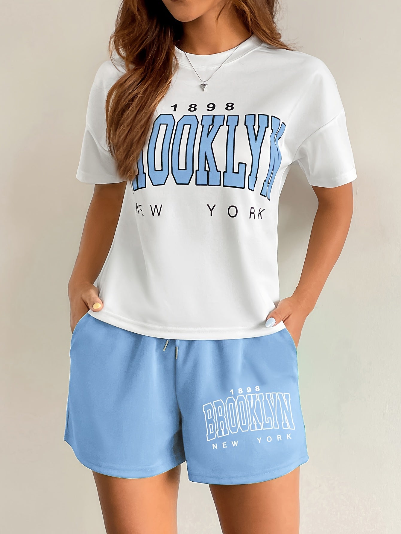 Damen Brooklyn New York Casual Lounge Set – Sportlicher Zweiteiler für Freizeit & Alltag