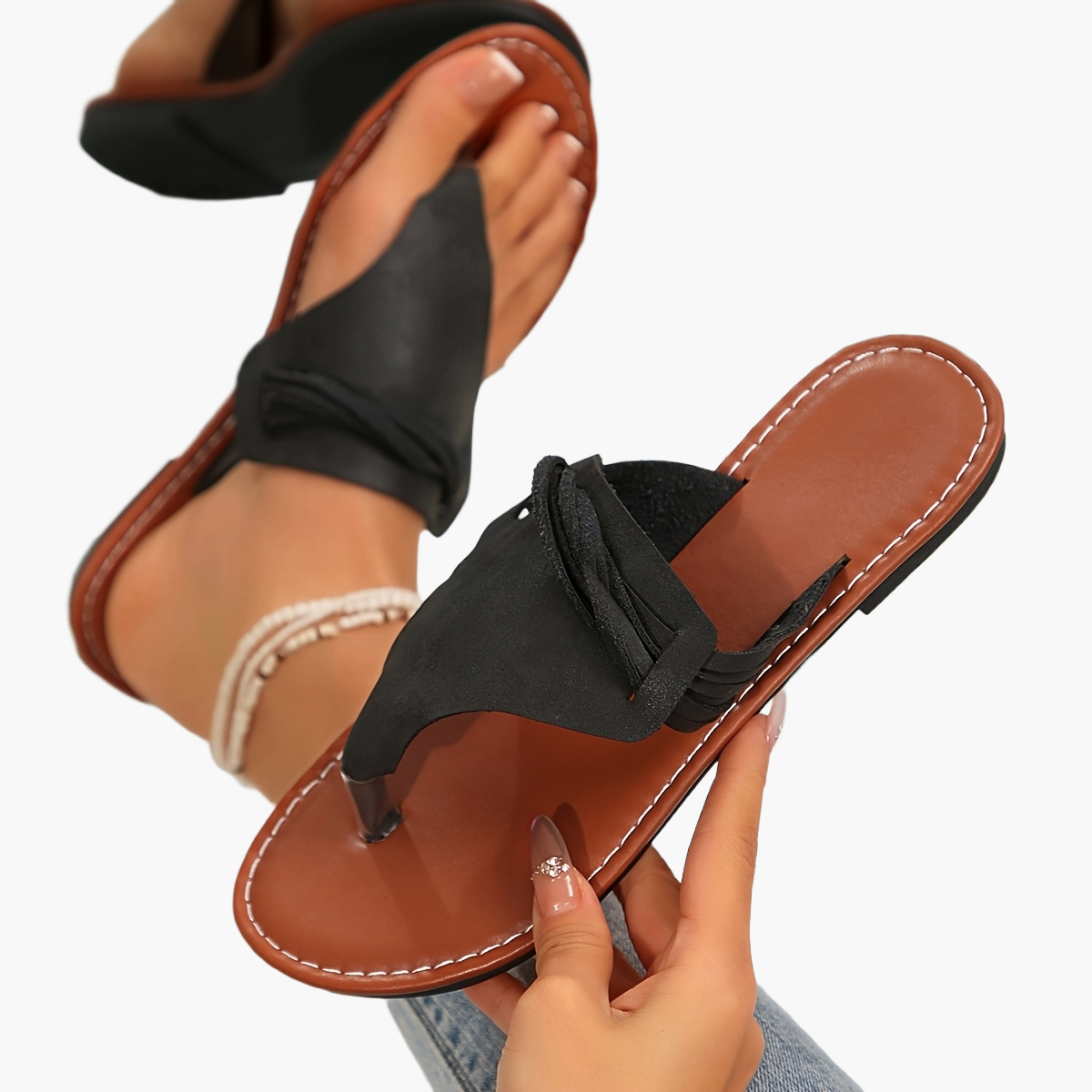 Women's Toe Separator Sandals – Fashionable Summer Shoes for Leisure & Vacation