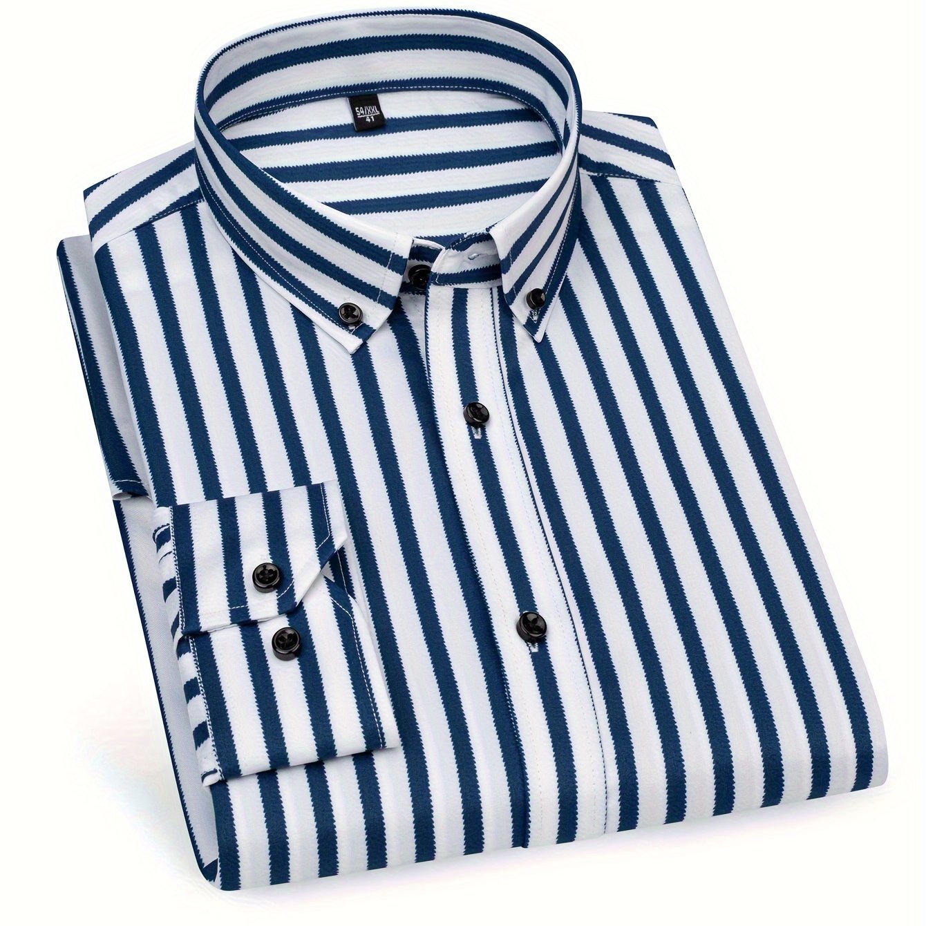 Herren Slim Fit Streifenhemd – Modernes Business & Freizeit Langarmhemd