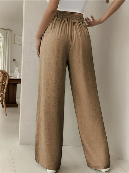 Women's Wide-Leg Pants with Drawstring – Casual Leisurewear for Everyday and Weekends