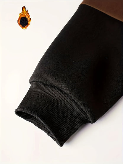 Men's color-block hoodie with hood and drawstring
