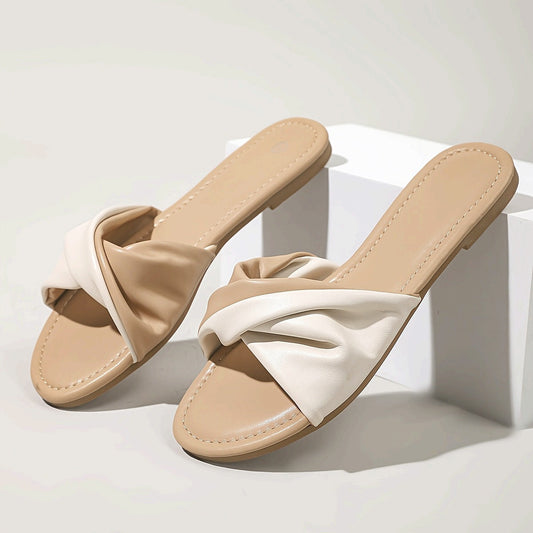 Women's Summer Shoes Flat Sandals with Knot Design for Everyday and Casual Wear