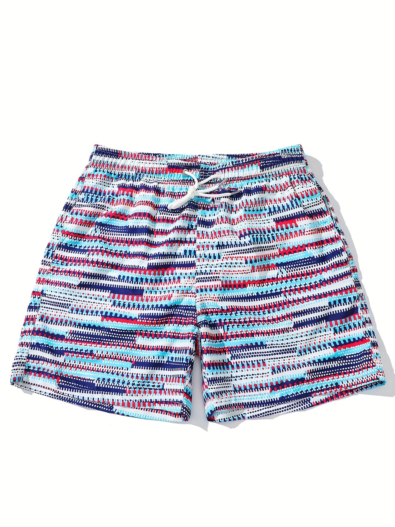 Men's Swim Trunks with Modern Pattern – Sporty Swim Shorts for Leisure & Beach
