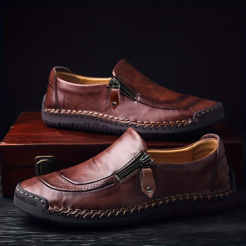 Herren Vintage Freizeitschuhe mit Reißverschluss – Bequeme Slip-Ons für Alltag und Party