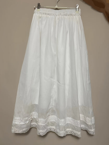 Women's Vintage Slip with Lace for Summer, Midi Petticoat in Romantic Style