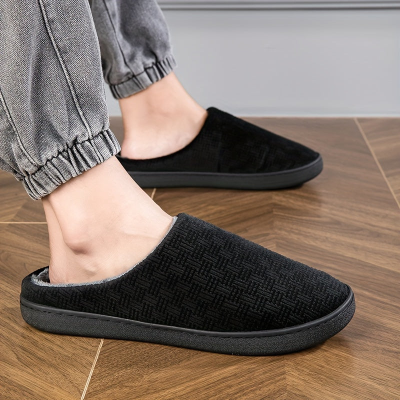 Unisex black slippers with soft lining