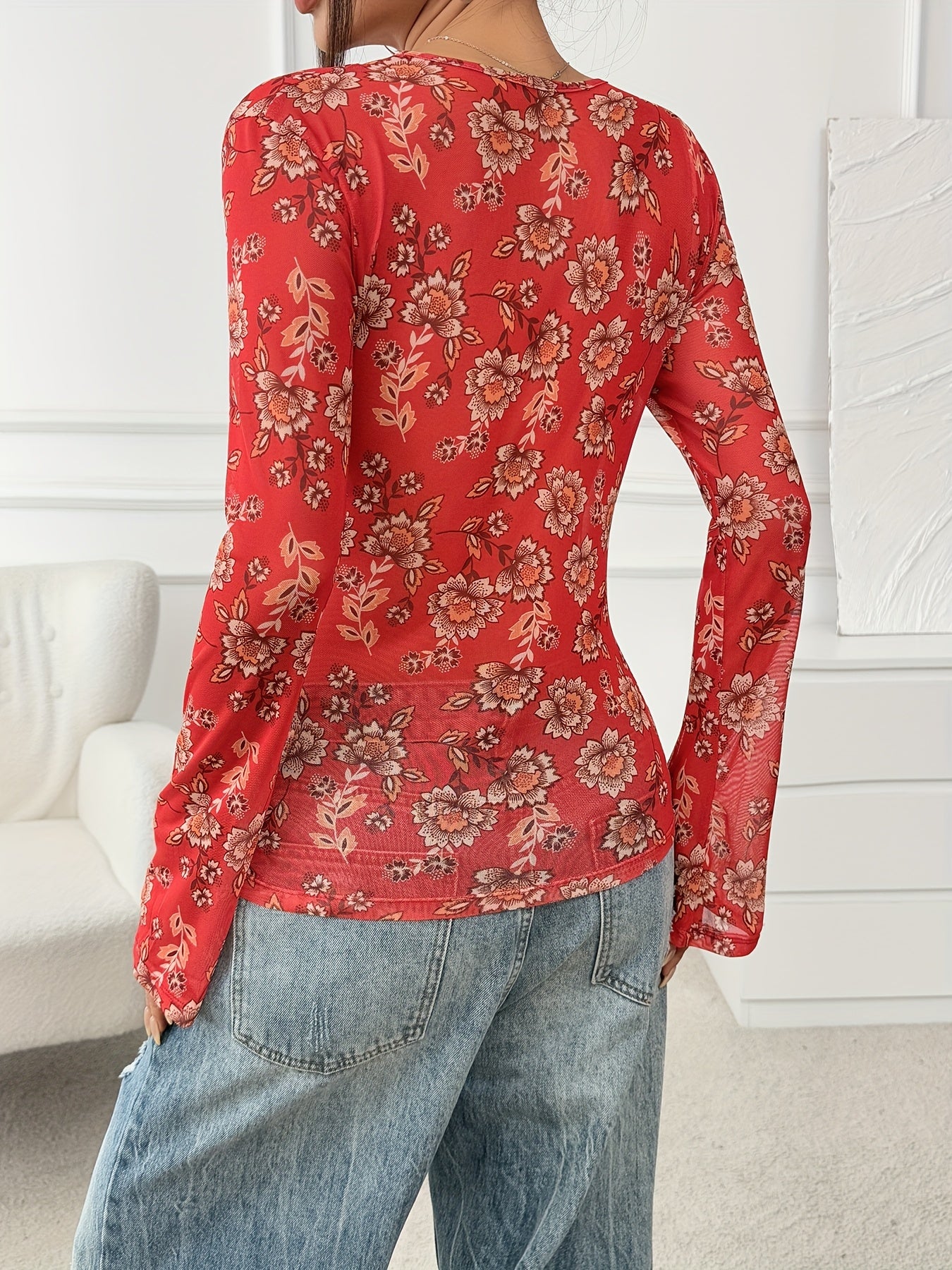 Women's blouse cardigan with floral pattern in vintage style for everyday and leisure use
