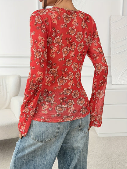 Women's blouse cardigan with floral pattern in vintage style for everyday and leisure use