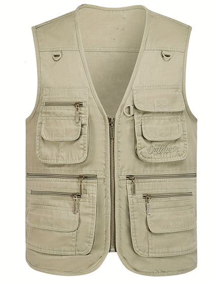 Men's Outdoor Vest with Many Pockets – Fishing & Photography Vest, Casual Utility Vest, Regular Fit