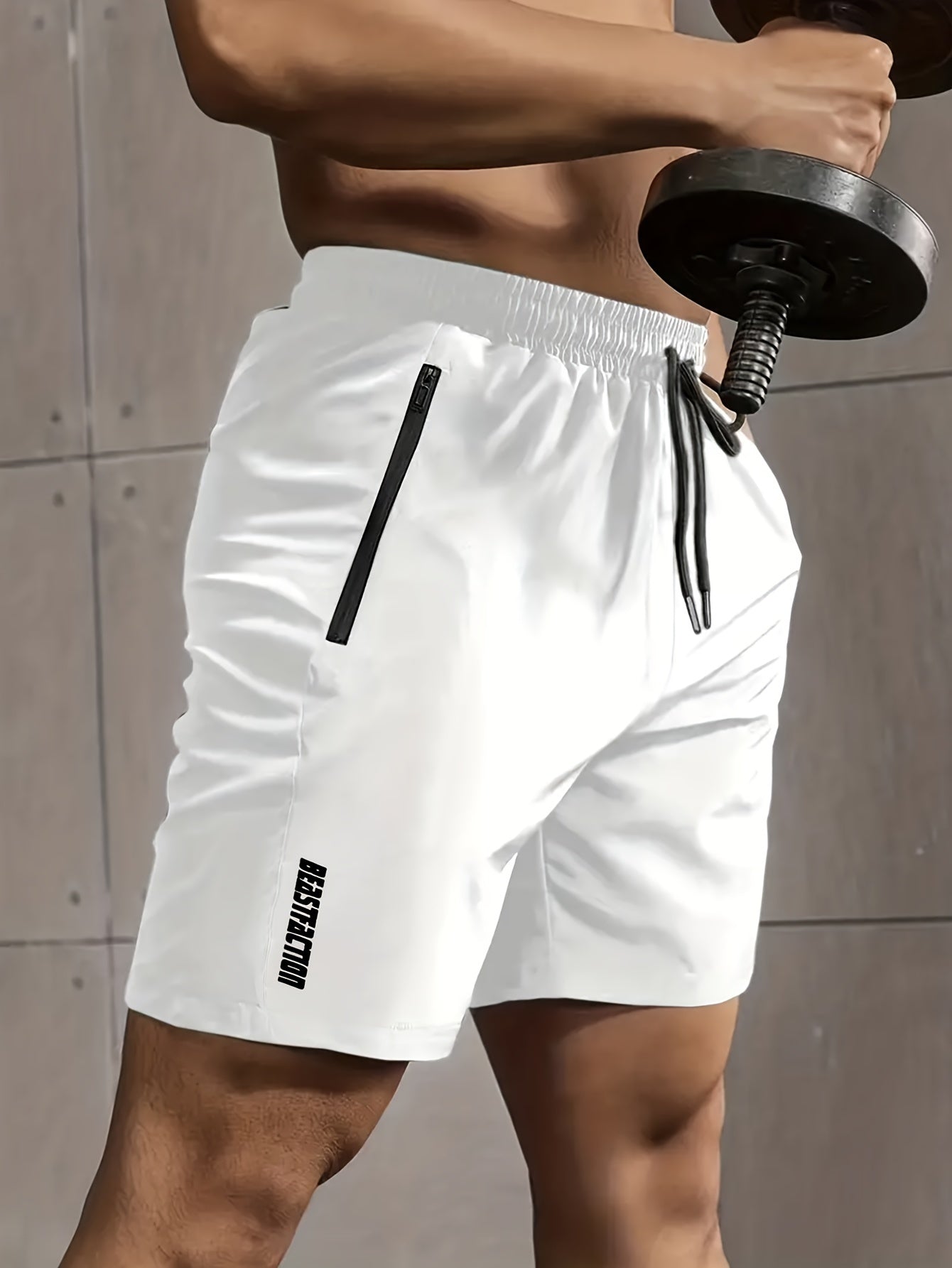 Men's Sports and Fitness Shorts with Zipper Pocket – Ideal for Training & Leisure
