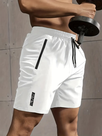 Men's Sports and Fitness Shorts with Zipper Pocket – Ideal for Training & Leisure