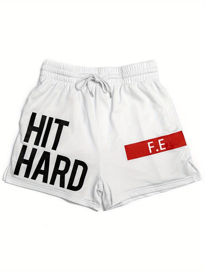 Men's Basketball Shorts with 'HIT HARD' Print – Sporty Look for Training and Leisure