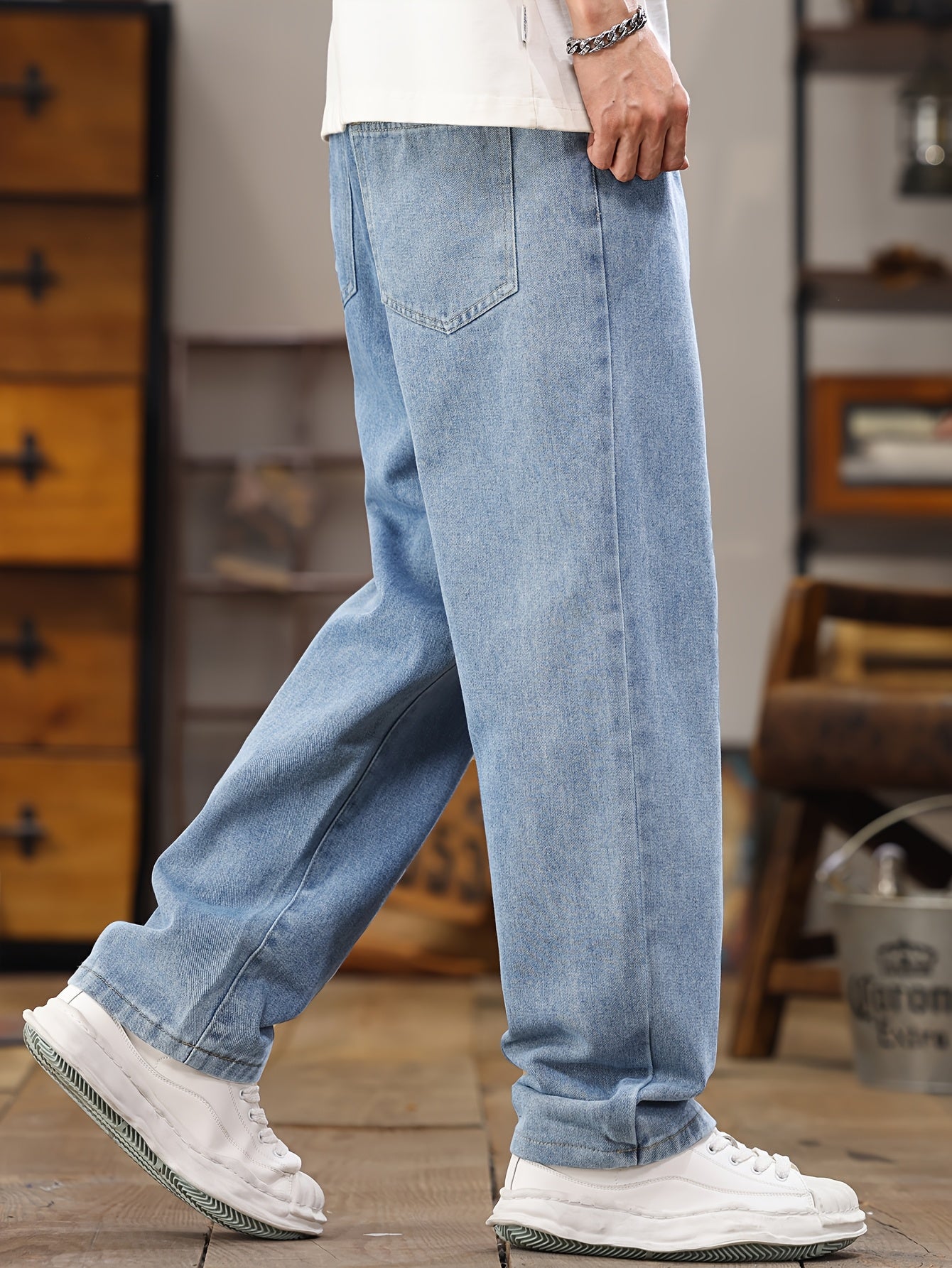 Men's Relaxed Fit Jeans Joggers with Drawstring for Casual Leisure Looks
