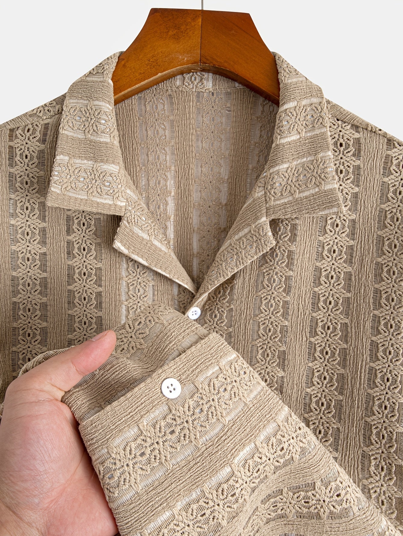 Herren Kurzarm Resorthemd mit Spitze und Knopfleiste – Modernes Freizeitshirt für Sommer und Urlaub