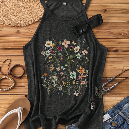 Damen Sommer Tanktop mit Blumenmuster – Freizeit Stil für Frühling und Sommer