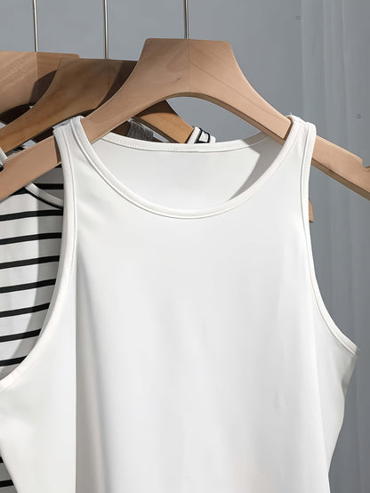 Women's Basic Crop Top Set – Casual Sports Tank Tops for Everyday & Leisure