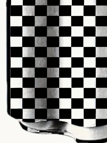 Men's Short-Sleeve Casual Shirt with Checkerboard Pattern Street Style Modern