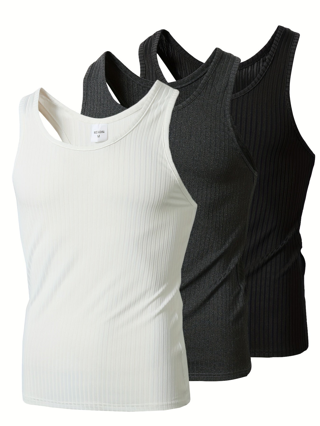 Men's Sports Tank Top 3-Pack – Comfortable Sleeveless Basic Tops for Training, Leisure & Everyday Wear