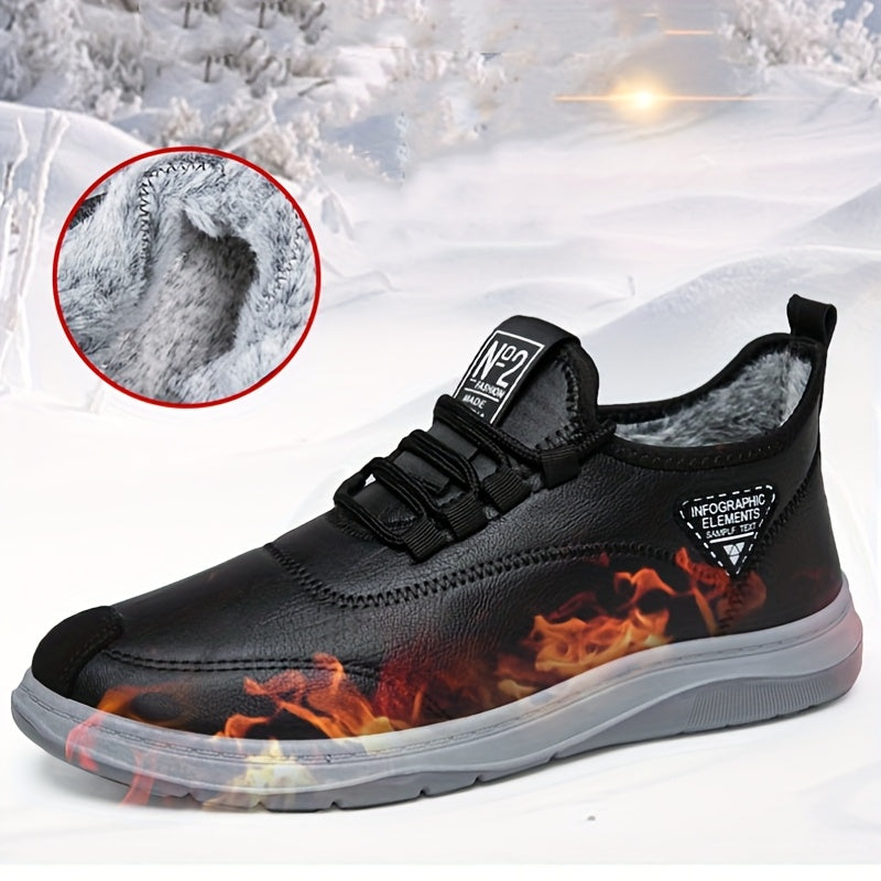 Herren Winterschuhe gefüttert, Freizeitschuhe mit Schnürung, Braun oder Schwarz