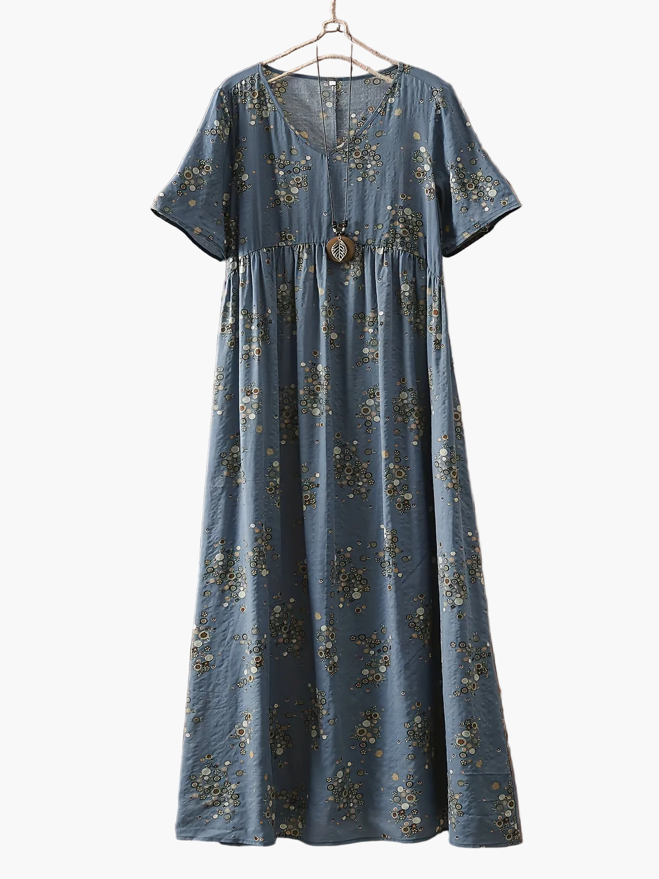Women's Boho Maxi Dress with Floral Pattern and V-Neck, Casual, Summer, Plus Sizes