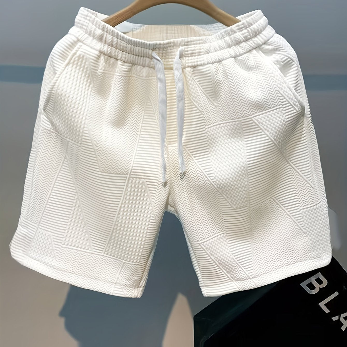 Herren Freizeitshorts mit Prägung – Moderne Geometrische Muster, Sportlich & Stilvoll