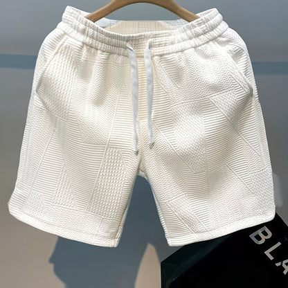 Herren Freizeitshorts mit Prägung – Moderne Geometrische Muster, Sportlich & Stilvoll