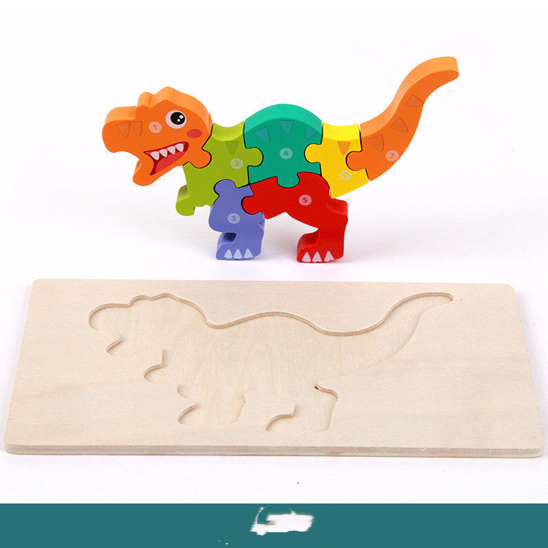 Children's 3D Dinosaur Wooden Puzzle – Educational Toy & Motor Skills Training
