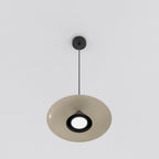 Hanglamp Babel gepoedercoat staal, Scandinavisch, beige met zwart, Ø 30 cm, boven eettafel of keukeneiland