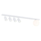 Plafondlamp Baster 5 gepoedercoat staal en glas, modern, wit, met 5 fittingen, breedte 90 cm