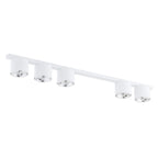 Plafondlamp staal minimalistisch Nano wit, 5 lichtpunten, 116 cm breed, voor woonkamer of hal