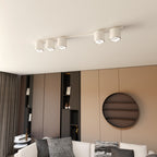 Plafondlamp staal minimalistisch Nano wit, 5 lichtpunten, 116 cm breed, voor woonkamer of hal
