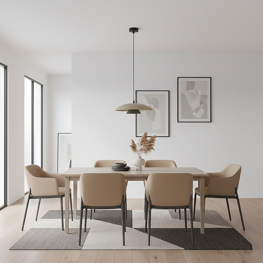 Hanglamp Babel gepoedercoat staal, Scandinavisch, beige met zwart, Ø 30 cm, boven eettafel of keukeneiland