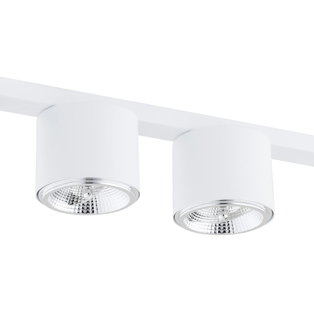 Plafondlamp staal minimalistisch Nano wit, 5 lichtpunten, 116 cm breed, voor woonkamer of hal