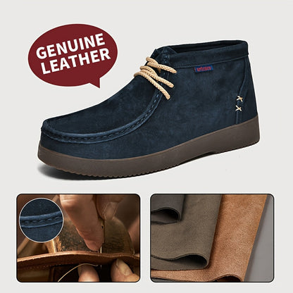 Men's moccasin-style chukka boots with laces and a comfortable sole