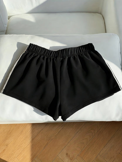 Women's Sport Shorts with Stripes – Casual Running Shorts for Leisure and Fitness