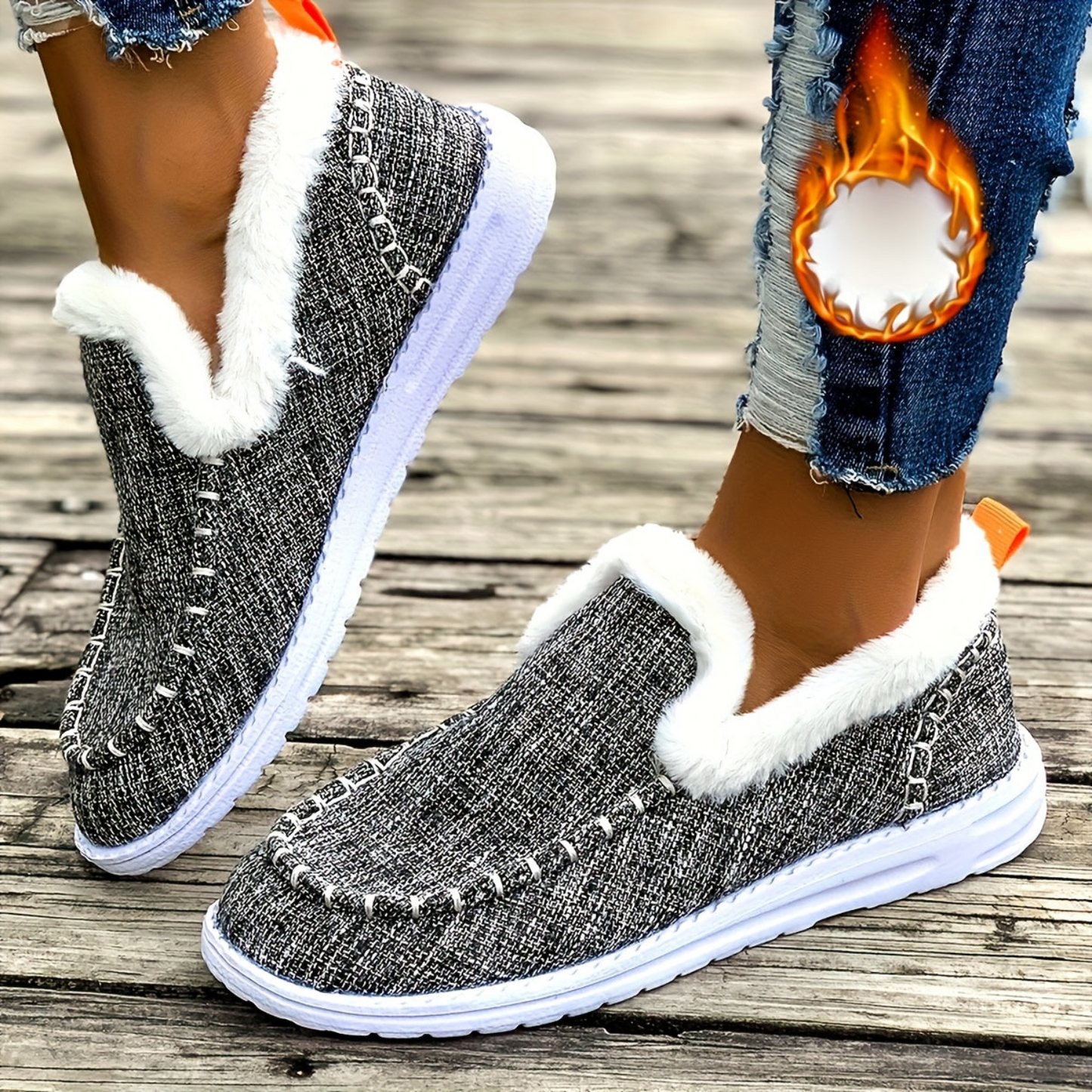 Women's Winter Moccasin Shoes with Plush Lining – Warm & Comfortable