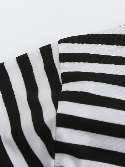 Striped long-sleeve crew-neck shirt for women and men