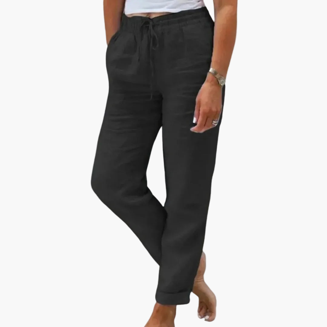 Women's summer trousers with elastic waistband – Comfortable casual pants for everyday and vacation