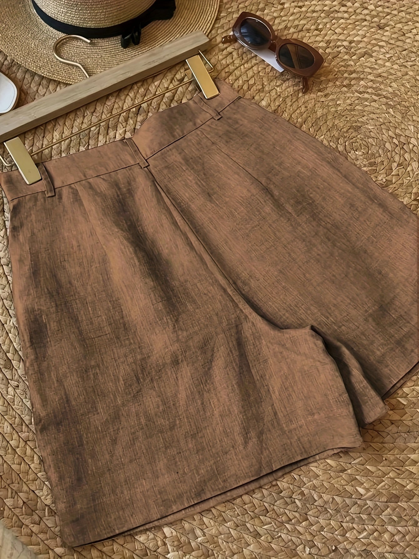 Women's Vintage High Waist Summer Shorts – Elegant Casual Pants with Pockets